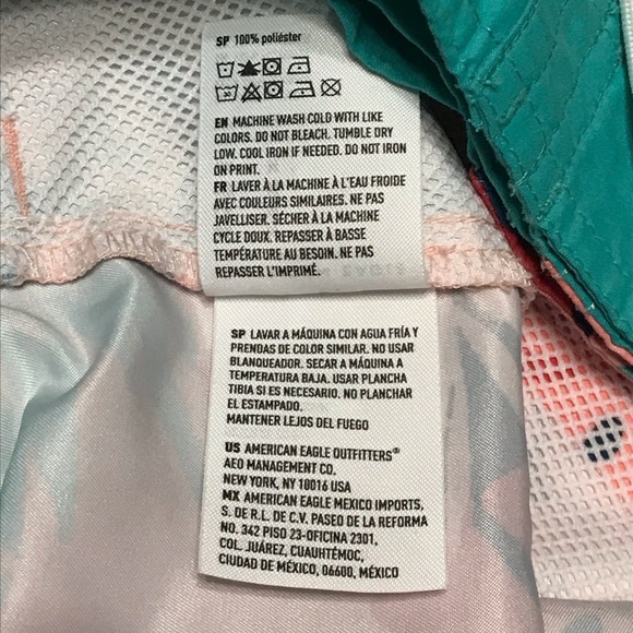 AMERICAN EAGLE / Men’s Lion/Jungle Tropical Print Swim Board Shorts Size M - Picture 10 of 13